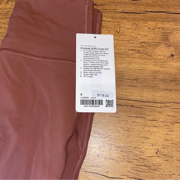 NWT lululemon groove super high rise crop ancient copper size 6 brown - Picture 3 of 5